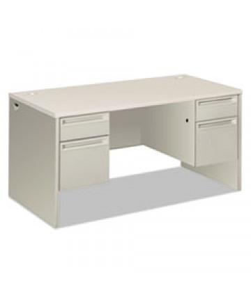 38000 SERIES DOUBLE PEDESTAL DESK, 60" X 30" X 30", LIGHT GRAY/SILVER