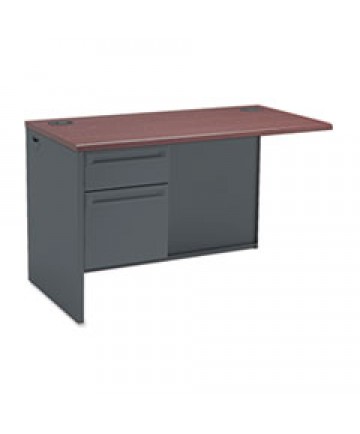 38000 Series Flush Return, Left, 48w X 24d X 29-1/2h, Mahogany/charcoal