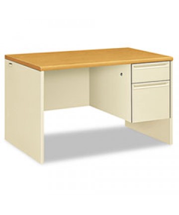 38000 SERIES RIGHT PEDESTAL DESK, 48" X 30" X 29.5", HARVEST/PUTTY