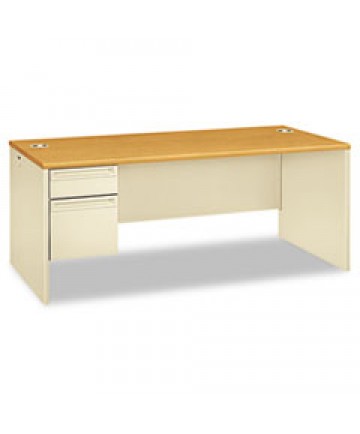 38000 SERIES LEFT PEDESTAL DESK, 72" X 36" X 29.5", HARVEST/PUTTY