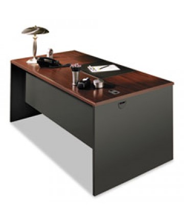 38000 SERIES DESK SHELL, 60" X 30" X 29.5", MAHOGANY/CHARCOAL