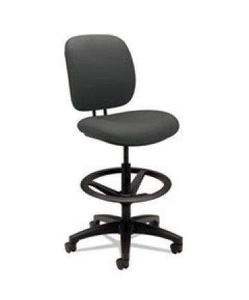COMFORTASK TASK STOOL WITH ADJUSTABLE FOOTRING, 32" SEAT HEIGHT, SUPPORTS UP TO 300 LBS, IRON ORE SEAT/BACK, BLACK BASE