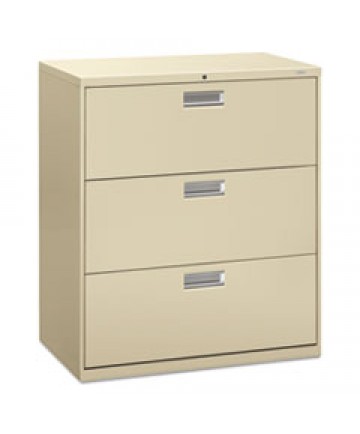 600 SERIES THREE-DRAWER LATERAL FILE, 36W X 18D X 39.13H, PUTTY