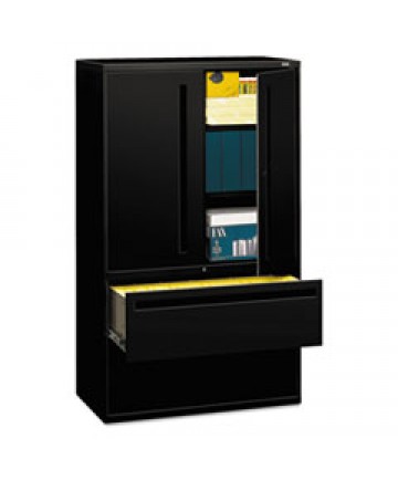 700 SERIES LATERAL FILE WITH STORAGE CABINET, 42W X 18D X 64.25H, BLACK
