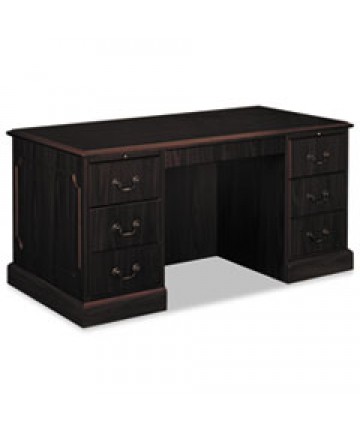 94000 SERIES DOUBLE PEDESTAL DESK, 60" X 30" X 29.5", MAHOGANY