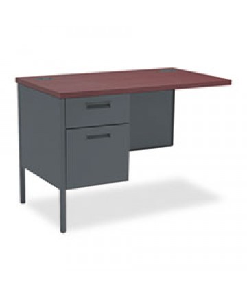 Metro Classic Series Workstation Return, Left, 42w X 24d, Mahogany/charcoal