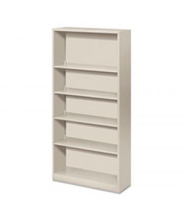 Metal Bookcase, Five-Shelf, 34-1/2w X 12-5/8d X 71h, Light Gray