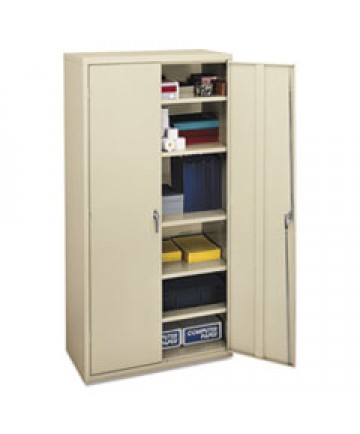 ASSEMBLED STORAGE CABINET, 36W X 18 1/8D X 71 3/4H, PUTTY