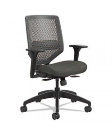 SOLVE SERIES REACTIV BACK TASK CHAIR, SUPPORTS UP TO 300 LBS., INK SEAT/CHARCOAL BACK, BLACK BASE
