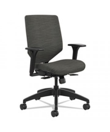 SOLVE SERIES UPHOLSTERED BACK TASK CHAIR, SUPPORTS UP TO 300 LBS., INK SEAT/INK BACK, BLACK BASE