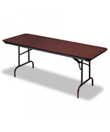 Premium Wood Laminate Folding Table, Rectangular, 72w X 30d X 29h, Mahogany