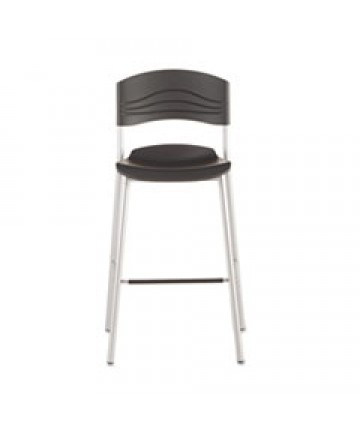 CAFEWORKS BISTRO STOOL, GRAPHITE SEAT/GRAPHITE BACK, SILVER BASE