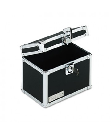 Vaultz Locking Index Card File With Flip Top Holds 450 4 X 6 Cards, Black