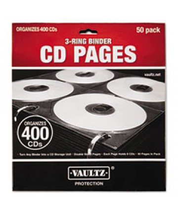 Two-Sided Cd Refill Pages For Three-Ring Binder, 50/pack