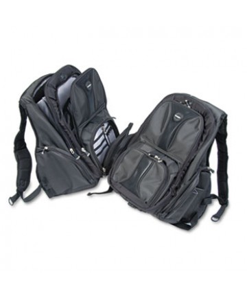 Contour Laptop Backpack, Nylon, 15 3/4 X 9 X 19 1/2, Black