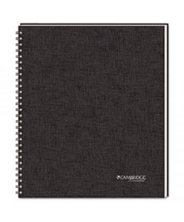WIREBOUND BUSINESS NOTEBOOK, WIDE/LEGAL RULE, BLACK COVER, 11 X 8.5, 80 SHEETS