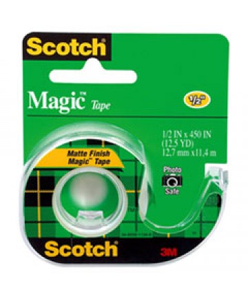 MAGIC TAPE IN HANDHELD DISPENSER, 1" CORE, 0.5" X 37.5 FT, CLEAR