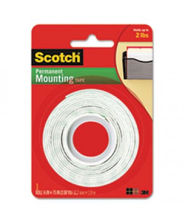 Foam Mounting Double-Sided Tape, 1/2" Wide X 75" Long