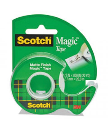 MAGIC TAPE IN HANDHELD DISPENSER, 1" CORE, 0.5" X 66.66 FT, CLEAR