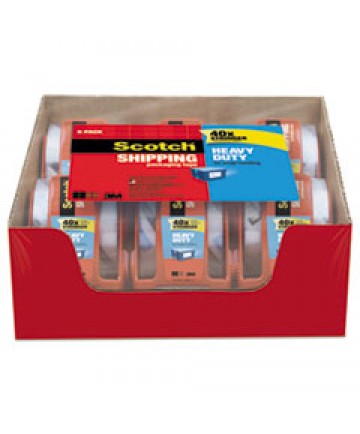 3850 HEAVY-DUTY PACKAGING TAPE WITH DISPENSER, 1.5" CORE, 1.88" X 66.66 FT, CLEAR, 6/PACK