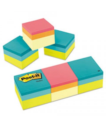 MINI CUBES, 1 7/8 X 1 7/8, ORANGE WAV/GREEN WAVE, 400-SHEET, 3/PACK