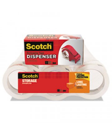 SURE START PACKAGING TAPE, 3" CORE, 1.88" X 54.6 YDS, CLEAR, 6/PACK