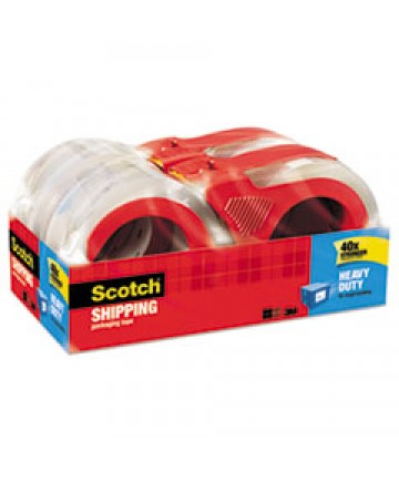 3850 HEAVY-DUTY PACKAGING TAPE WITH DP300 DISPENSER, 3" CORE, 1.88" X 54.6 YDS, CLEAR, 12/PACK