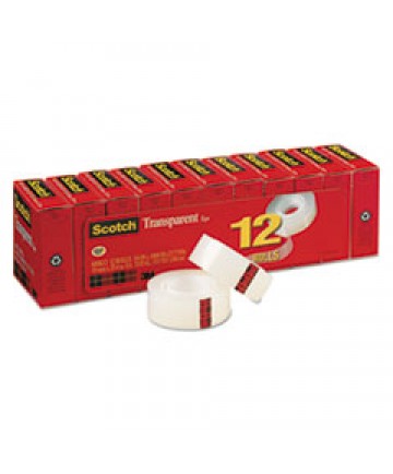 TRANSPARENT TAPE, 1" CORE, 0.75" X 36 YDS, TRANSPARENT, 6/PACK