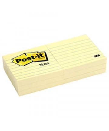 Original Pads In Canary Yellow, 3 X 3, Lined, 100-Sheet, 6/pack