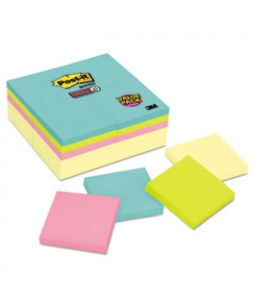 Note Pads Office Pack, 3 X 3, Canary/miami, 90/pad, 24 Pads/pack