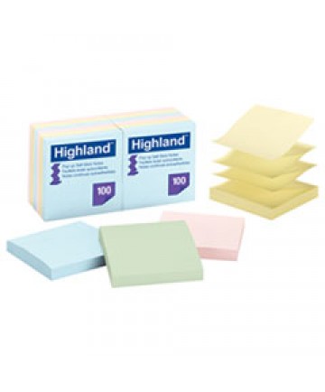 Self-Stick Pop-Up Notes, 3 X 3, Assorted Pastel, 100-Sheet, 12/pack