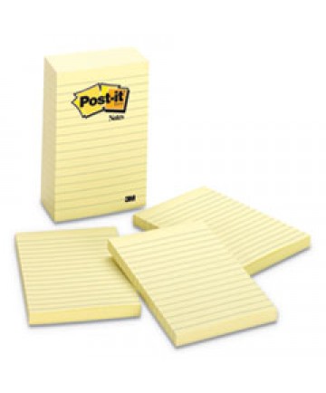 Original Pads In Canary Yellow, Lined, 4 X 6, 100-Sheet, 5/pack