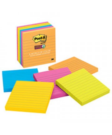 Canary Yellow Pads, Lined, 4 X 4, 90-Sheet, 6/pack