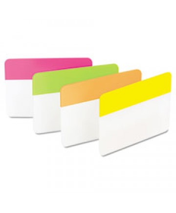 1" TABS, 1/5-CUT TABS, LINED, ASSORTED PRIMARY COLORS, 1" WIDE, 66/PACK