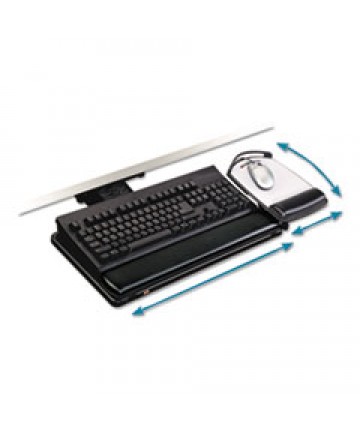 Sit/stand Easy Adjust Keyboard Tray, Highly Adjustable Platform,, Black
