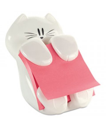 Pop-Up Note Dispenser Cat Shape, 3 X 3, White