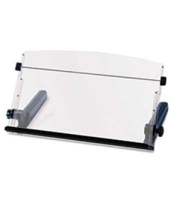 Swing Arm Copyholder, Adhesive Monitor Mount, Plastic, 30 Sheet Capacity, Black