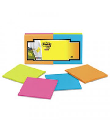 Pop-Up Note Dispenser/value Pack, 4 X 4 Self-Stick Notes, Black/clear