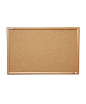 7195012182026 SKILCRAFT QUARTET CORK BOARD, 36 X 48, OAK FRAME