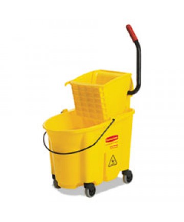 7920013433776, SKILCRAFT, COMBINATION WET MOP BUCKET AND WRINGER, 35 QT, YELLOW
