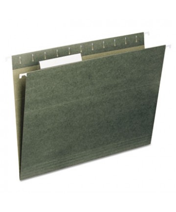 7530013649498 SKILCRAFT HANGING FILE FOLDER, LETTER SIZE, 1/5-CUT TAB, GREEN, 25/BOX