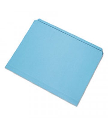 7530013649502 SKILCRAFT STRAIGHT CUT FILE FOLDERS, STRAIGHT TAB, LETTER SIZE, BLUE, 100/BOX