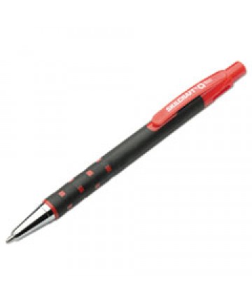 7520013687773 SKILCRAFT RUBBERIZED RETRACTABLE BALLPOINT PEN, 1MM, RED INK, BLACK BARREL, DOZEN