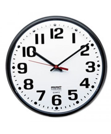 6645013897944 SKILCRAFT SLIMLINE QUARTZ WALL CLOCK, 12.75" OVERALL DIAMETER, BLACK CASE, 1 AA (SOLD SEPARATELY)