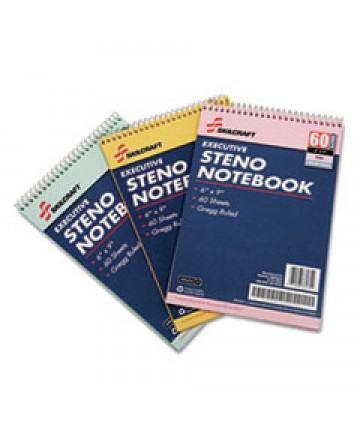 7530014545702 SKILCRAFT STENO PAD, GREGG RULE, 6 X 9, ASSORTED COVER COLORS, 60 SHEETS, 3/PACK