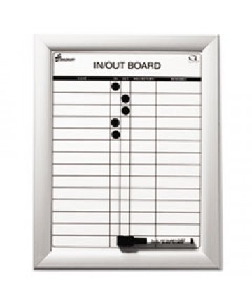7520014845261 SKILCRAFT QUARTET MAGNETIC IN/OUT BOARD, 11 X 14, ALUMINUM FRAME