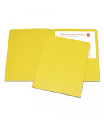 7510015122414 SKILCRAFT DOUBLE POCKET PORTFOLIO, LETTER SIZE, YELLOW, 25/BOX