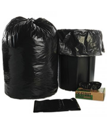 8105015173668, SKILCRAFT RECYCLED CONTENT TRASH CAN LINERS, 60 GAL, 1.5 MIL, 38" X 58", BLACK/BROWN, 20/BOX