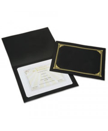 7510015195770 SKILCRAFT GOLD FOIL DOCUMENT COVER, 12 1/2 X 9 3/4, BLACK, 5/PACK