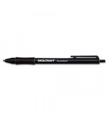 7520015425943 SKILCRAFT ECONOGARD RETRACTABLE BALLPOINT PEN, 1MM, BLACK INK/BARREL, DOZEN